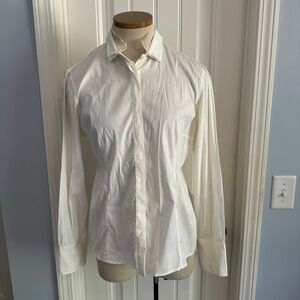 Vintage Rivamonti Large Ivory Button Down Top Blouse ~ Coquette Retro Feminine